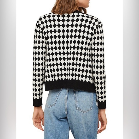 Mango Diamond-Check Knitted Cardigan - Picture 2 of 4